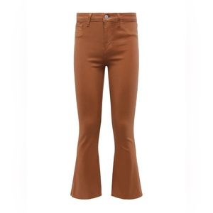 L’AGENCE KENDRA CROP FLARE JEANS IN JAVA COATED SIZE 25. WORN ONCE